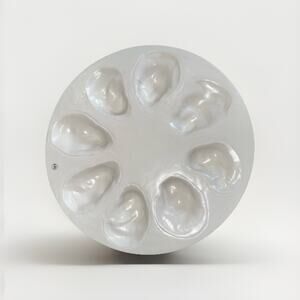 Ceramic Byon 10” Oyster Plate Dish Ceramic Stoneware White Pearl Lightweight